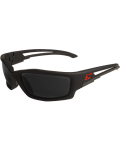 SK136 - KAZBEK TORQUE SUNGLASSES - MATTE BLACK FRAME W/RED E LOGO/SMOKE LENSES  (22138)