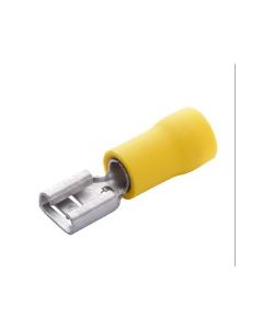 112769 Disconnect Female AWG 12-10 Yellow 1/4 PVC 50/Bag (T11914) (28976)